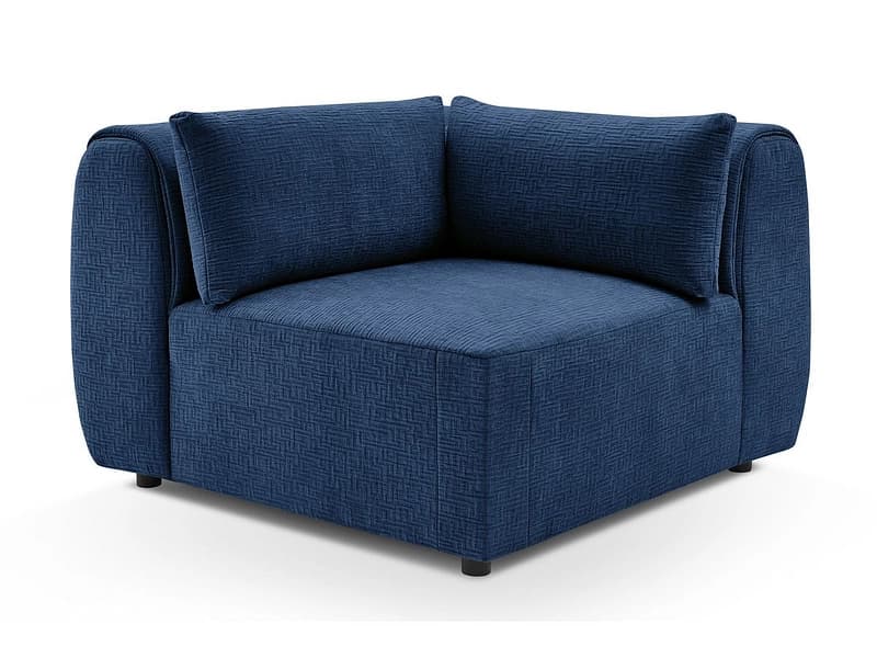 Ecke für modulare Sofas BOBOCHIC JEANNE Stoff mit Textur dunkelblau
