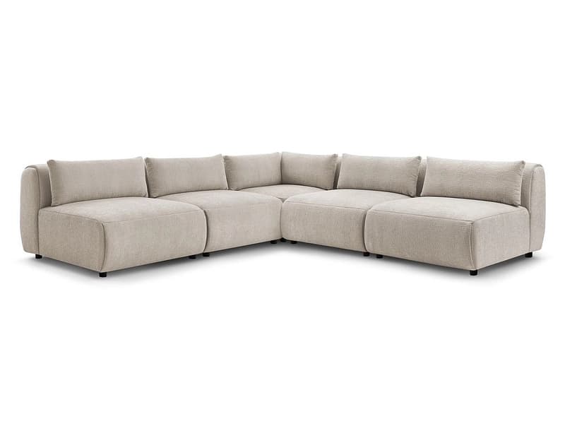 Ecksofa BOBOCHIC JEANNE Stoff mit Textur beige