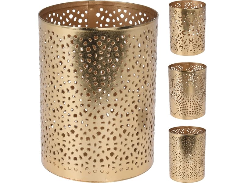 Windlicht PEPE 7.5 cm x 10 cm Eisen goldfarben
