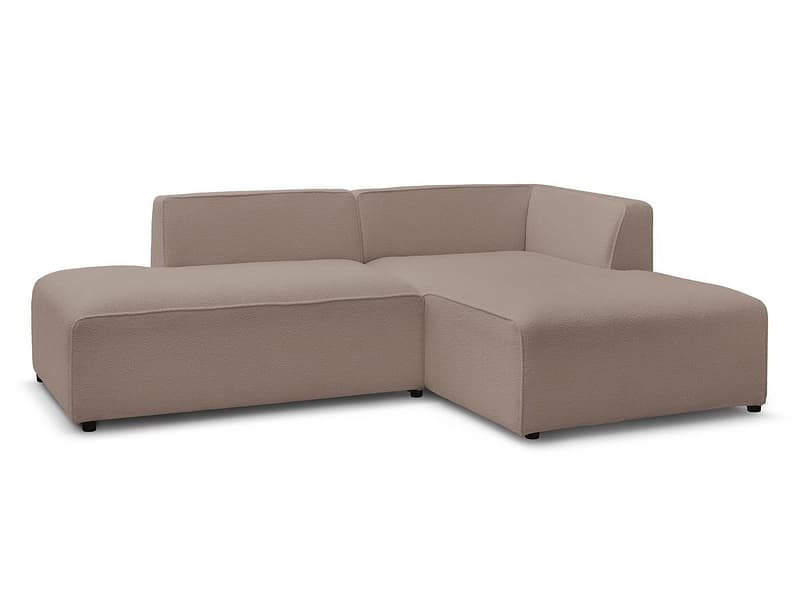 Ecksofa BOBOCHIC MEGEVE Boucle-Stoff rotbraun