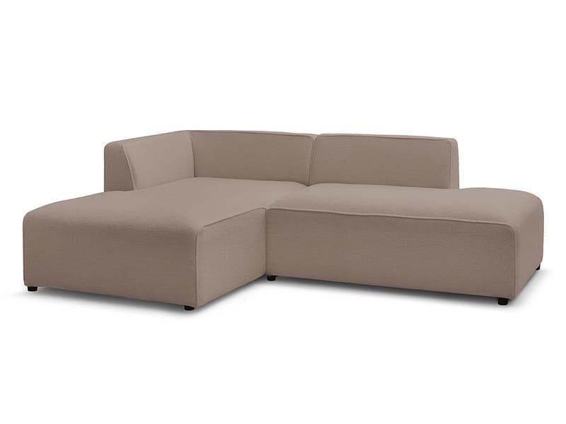 Ecksofa BOBOCHIC MEGEVE Boucle-Stoff rotbraun
