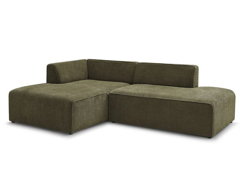 Ecksofa BOBOCHIC MEGEVE Stoff mit Textur grün