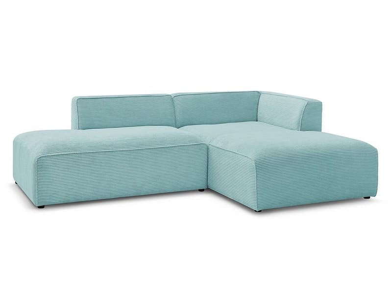 Ecksofa BOBOCHIC MEGEVE Cord-Stoff hellblau