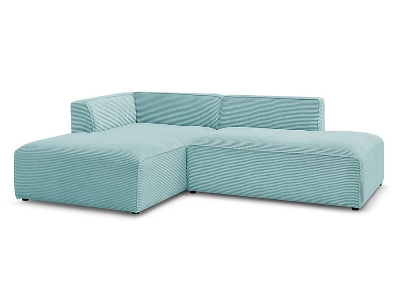 Ecksofa BOBOCHIC MEGEVE Cord-Stoff hellblau
