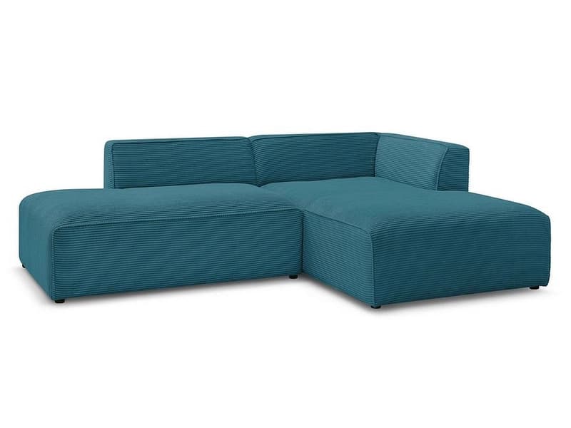 Ecksofa BOBOCHIC MEGEVE Cord-Stoff dunkelblau