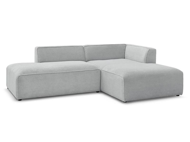Ecksofa BOBOCHIC MEGEVE Cord-Stoff hellgrau