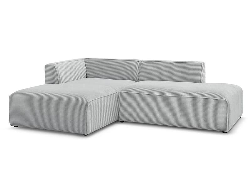 Ecksofa BOBOCHIC MEGEVE Cord-Stoff hellgrau