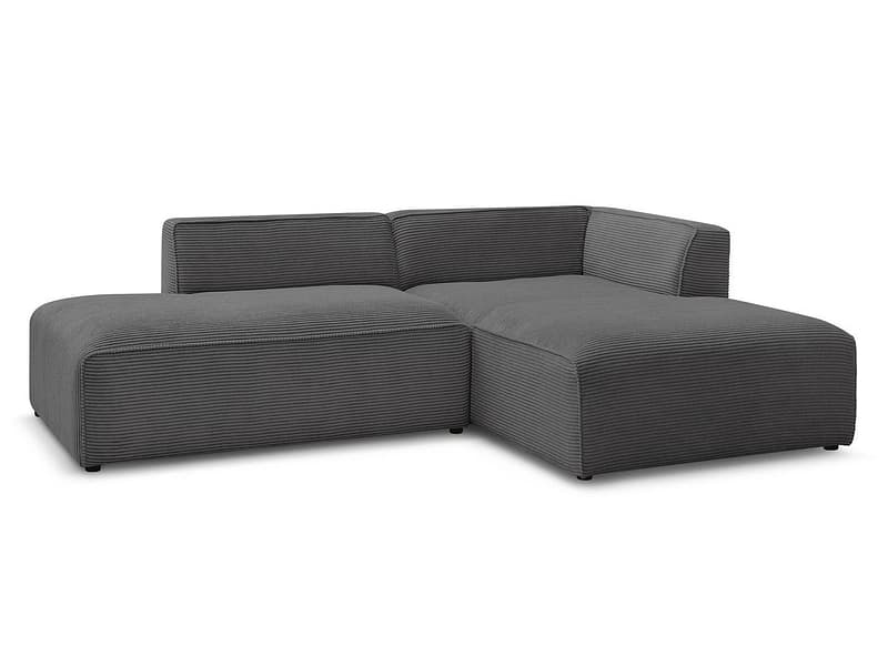 Ecksofa BOBOCHIC MEGEVE Cord-Stoff dunkelgrau