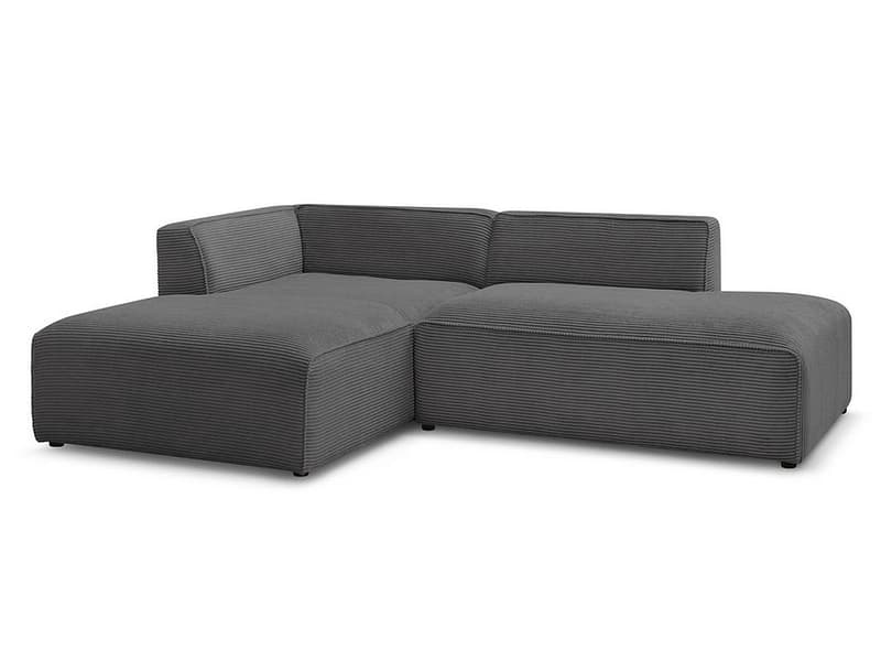 Ecksofa BOBOCHIC MEGEVE Cord-Stoff dunkelgrau