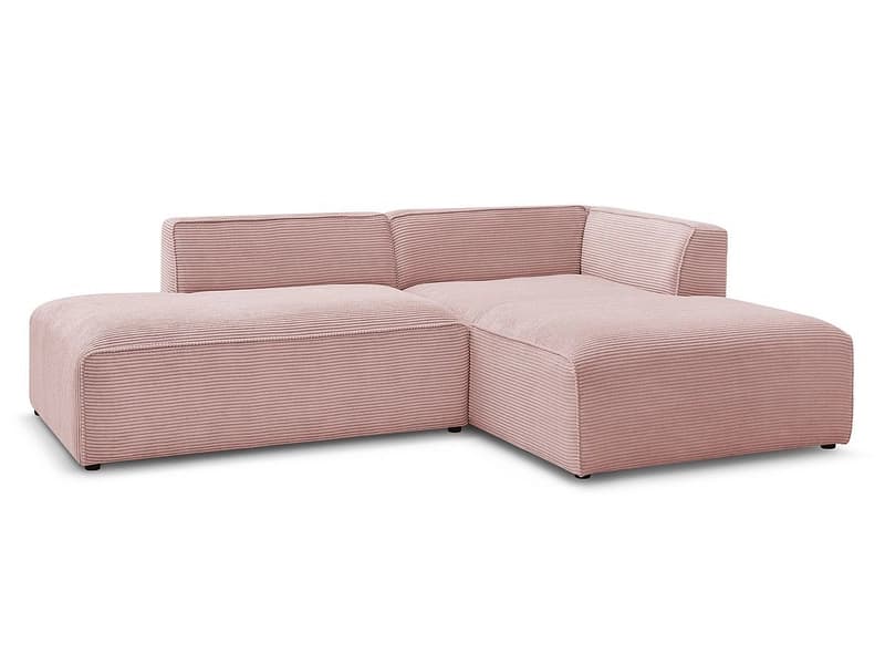 Ecksofa BOBOCHIC MEGEVE Cord-Stoff rosa