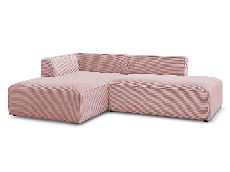 Ecksofa BOBOCHIC MEGEVE Cord-Stoff rosa