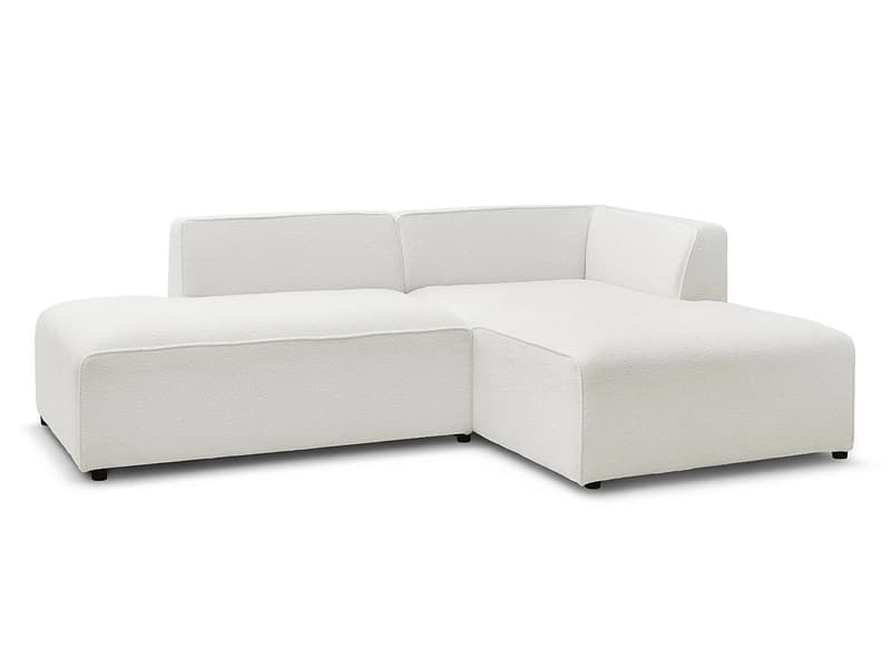 Ecksofa BOBOCHIC MEGEVE Boucle-Stoff weiss