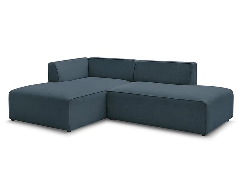 Ecksofa BOBOCHIC MEGEVE Stoff chiniert dunkelblau