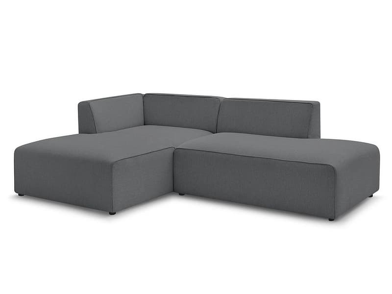 Ecksofa BOBOCHIC MEGEVE Stoff chiniert dunkelgrau