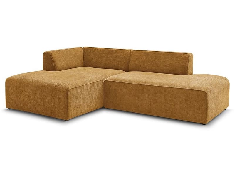 Ecksofa BOBOCHIC MEGEVE Stoff mit Textur gelb