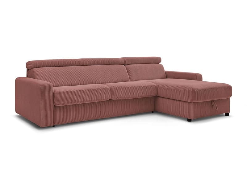 Ecksofa BOBOCHIC MONACO Cord-Stoff rosa