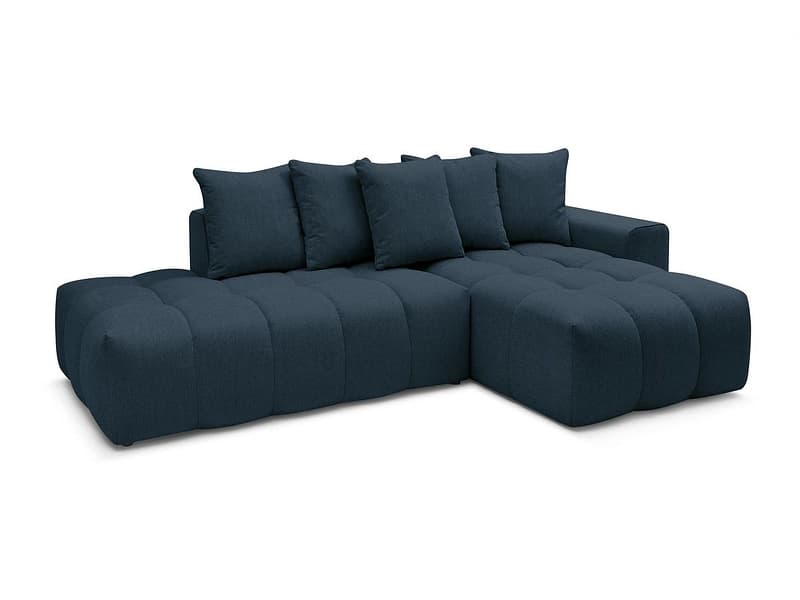 Ecksofa BOBOCHIC MONT-BLANC Stoff chiniert dunkelblau