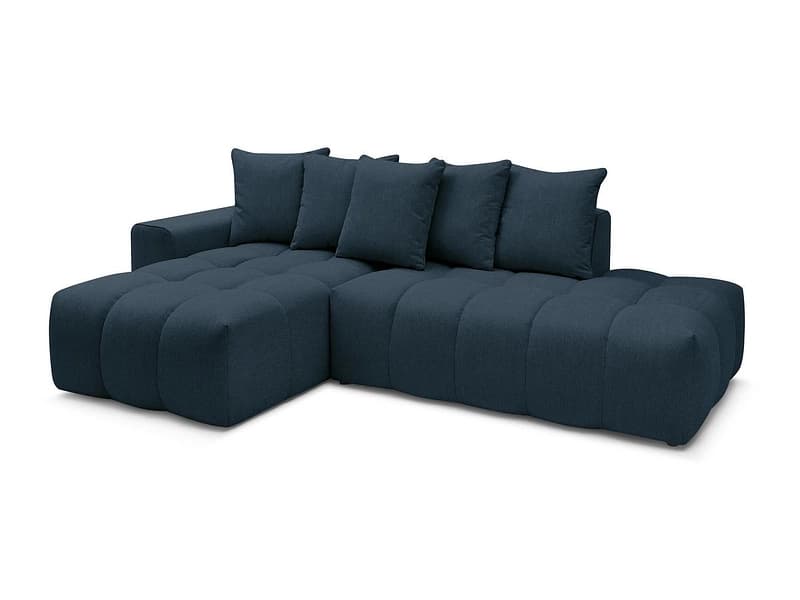 Ecksofa BOBOCHIC MONT-BLANC Stoff chiniert dunkelblau
