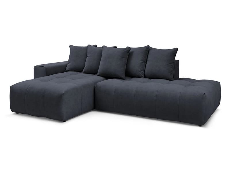 Ecksofa BOBOCHIC MONT-BLANC Samt dunkelblau