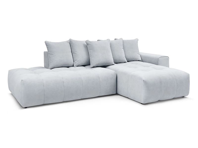Ecksofa BOBOCHIC MONT-BLANC Samt hellgrau