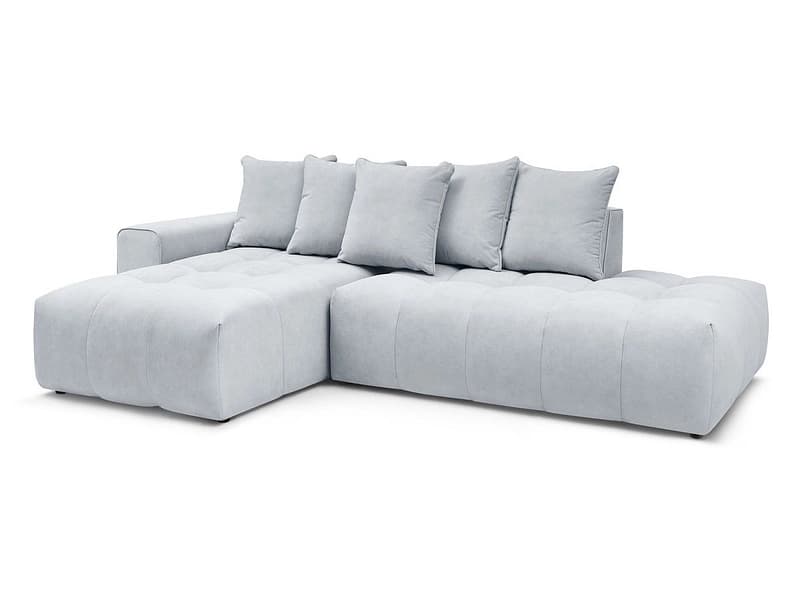 Ecksofa BOBOCHIC MONT-BLANC Samt hellgrau