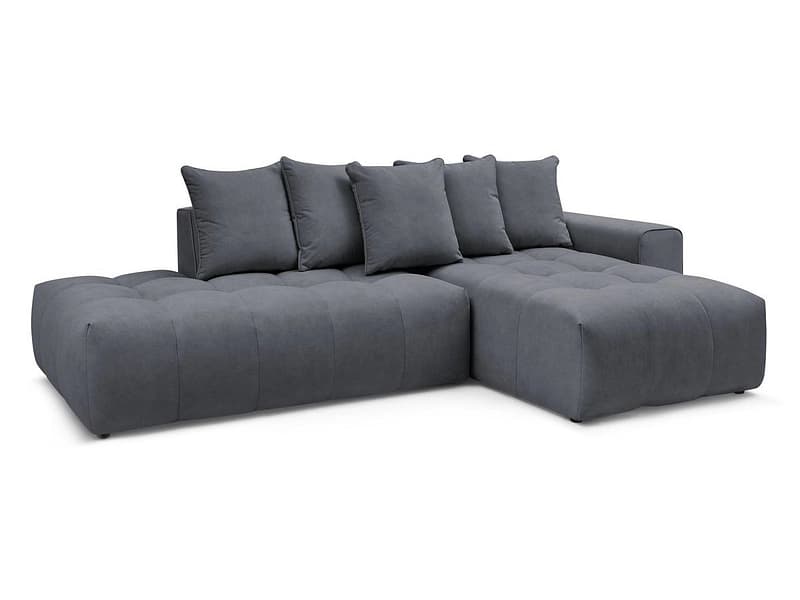 Ecksofa BOBOCHIC MONT-BLANC Samt dunkelgrau