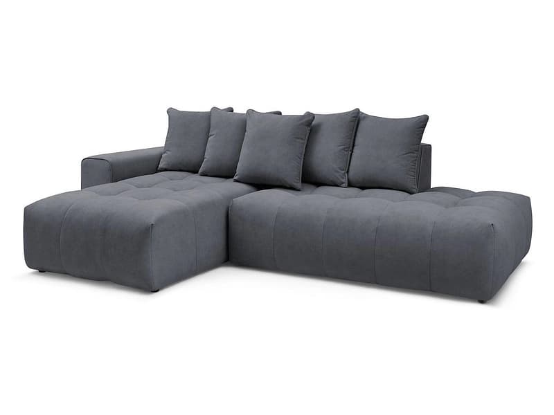 Ecksofa BOBOCHIC MONT-BLANC Samt dunkelgrau