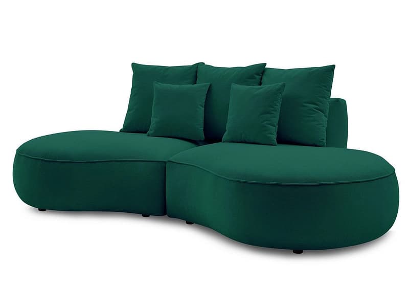 3er Sofa BOBOCHIC SAINT-GERMAIN Stoff mit Textur grün