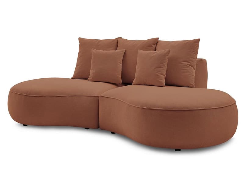 3er Sofa BOBOCHIC SAINT-GERMAIN Stoff mit Textur orange