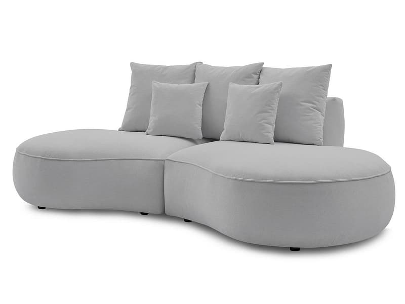 3er Sofa BOBOCHIC SAINT-GERMAIN Stoff mit Textur hellgrau