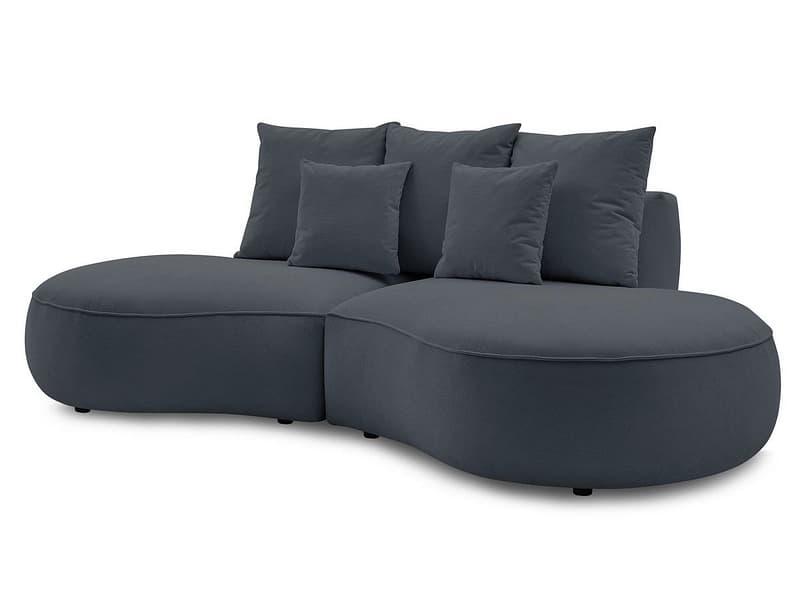 3er Sofa BOBOCHIC SAINT-GERMAIN Stoff mit Textur dunkelgrau