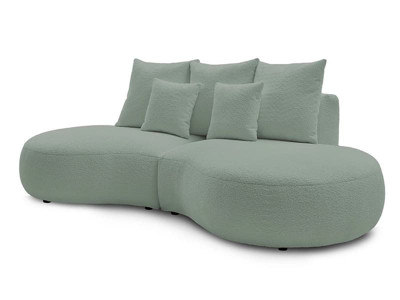 3er Sofa BOBOCHIC SAINT-GERMAIN Boucle-Stoff grün