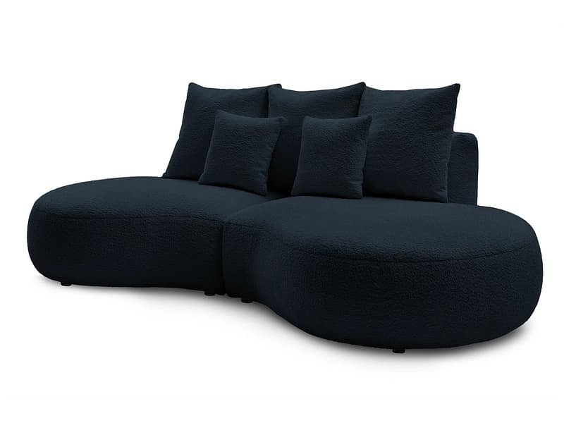 3er Sofa BOBOCHIC SAINT-GERMAIN Boucle-Stoff dunkelblau