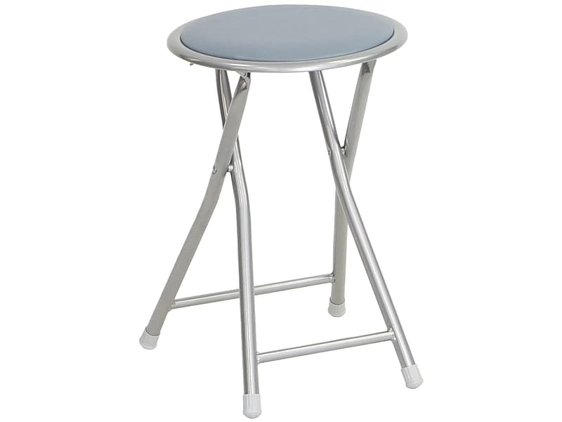 Hocker FOLK Synthetisches Leder grau
