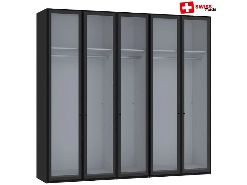 Drehtürenschrank EVOLUTION anthrazitschwarz 5 Türen
