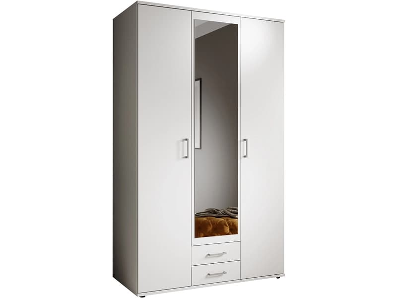 Drehtürenschrank ARIELLI weiss 3 Türen 2 Schubladen