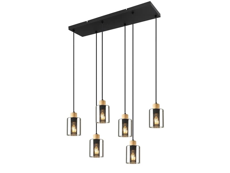Hängelampe GLOW 18x120cm 6x27W schwarz