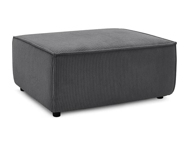 Hocker BOBOCHIC NIHAD 70x100x44cm cord-stoff dunkelgrau