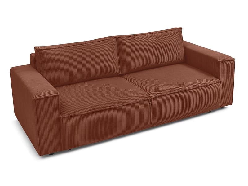 3er Sofa BOBOCHIC NIHAD Cord-Stoff orange