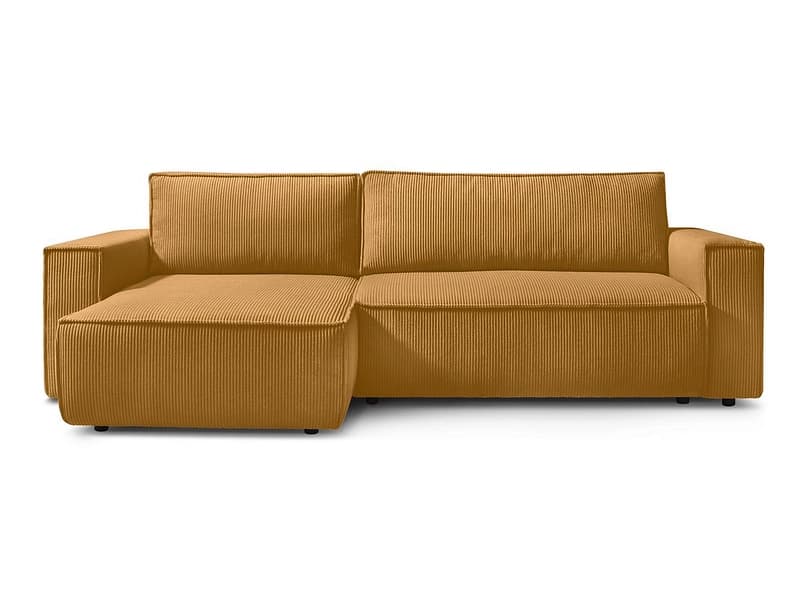 Ecksofa BOBOCHIC NIHAD Cord-Stoff gelb