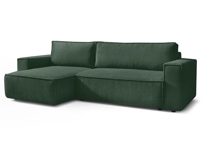 Ecksofa BOBOCHIC NIHAD Cord-Stoff dunkelgrün