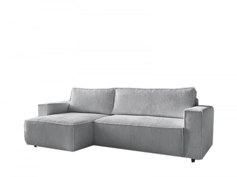 Ecksofa BOBOCHIC NIHAD Cord-Stoff hellgrau