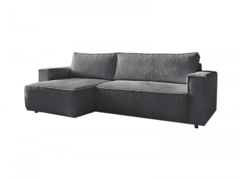 Ecksofa BOBOCHIC NIHAD Cord-Stoff dunkelgrau