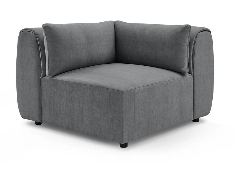 Ecke für modulare Sofas BOBOCHIC JEANNE Samt dunkelgrau