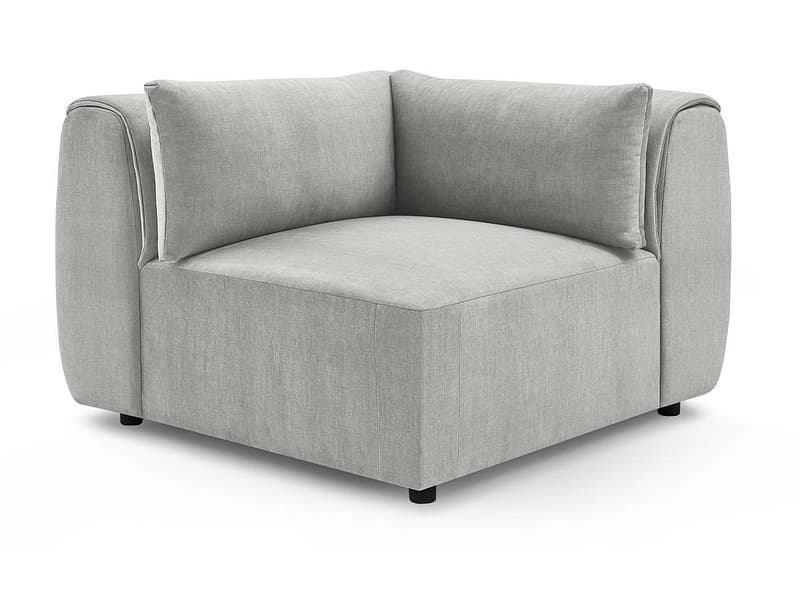 Ecke für modulare Sofas BOBOCHIC JEANNE Samt hellgrau
