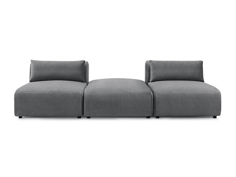 3er Sofa BOBOCHIC JEANNE Samt dunkelgrau
