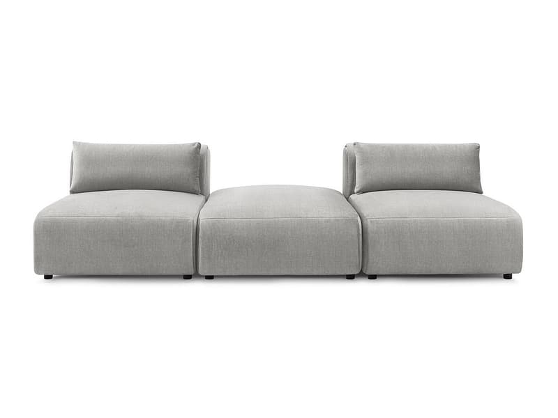 3er Sofa BOBOCHIC JEANNE Samt hellgrau