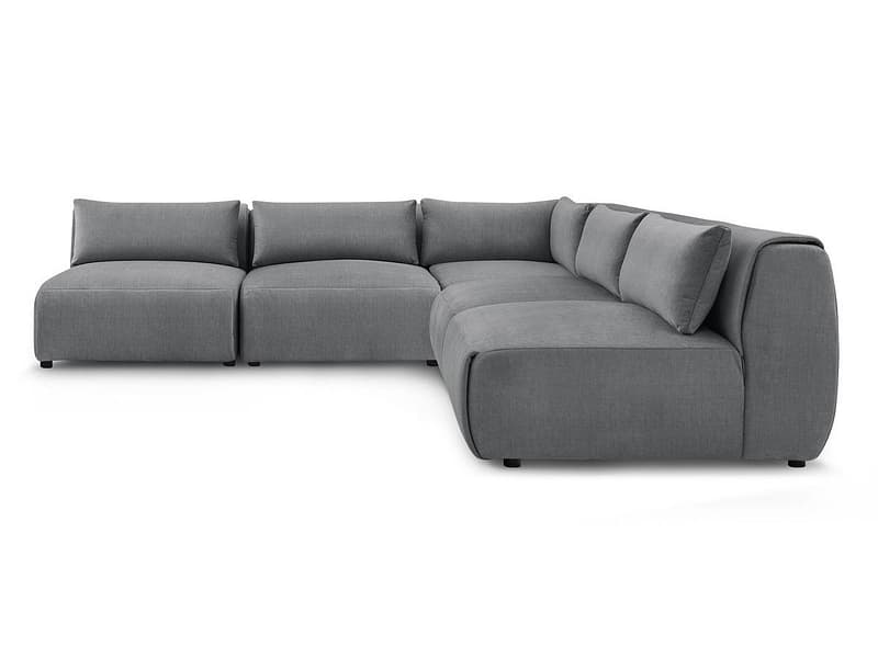 Ecksofa BOBOCHIC JEANNE Samt dunkelgrau