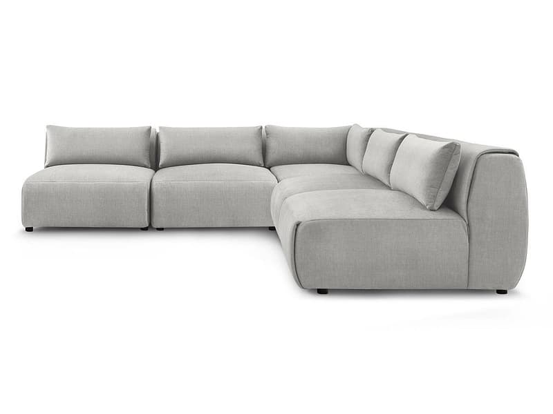 Ecksofa BOBOCHIC JEANNE Samt hellgrau