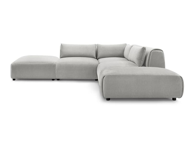 Ecksofa BOBOCHIC JEANNE Samt hellgrau